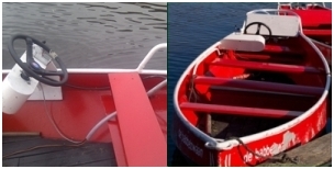 boat with steeringwheel giethoorn